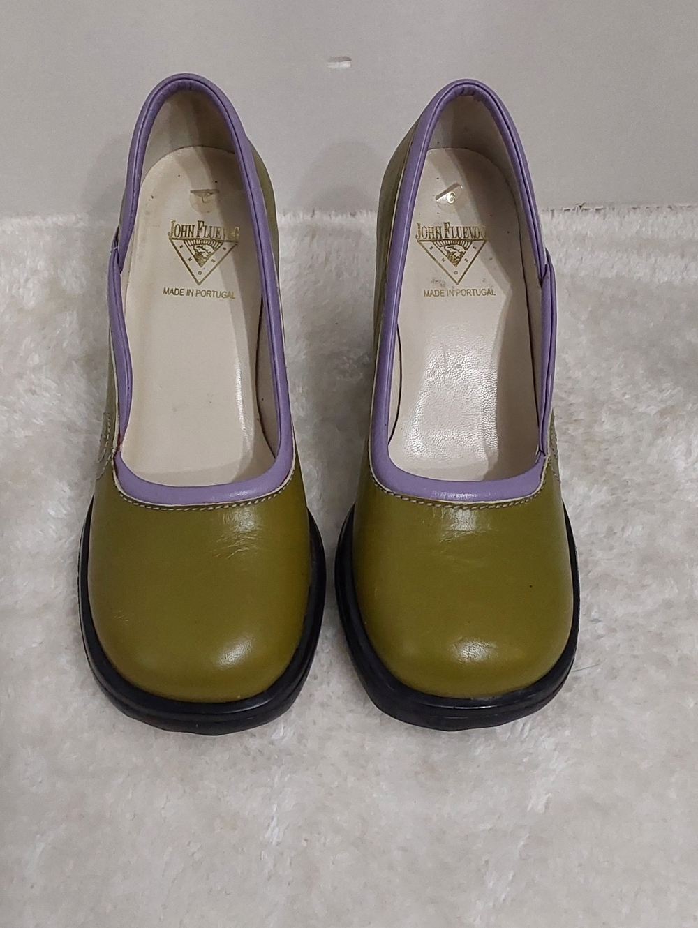 Fluevog MINI Darling Olive Green with Mauve / Lavender Trim - Limited Edition